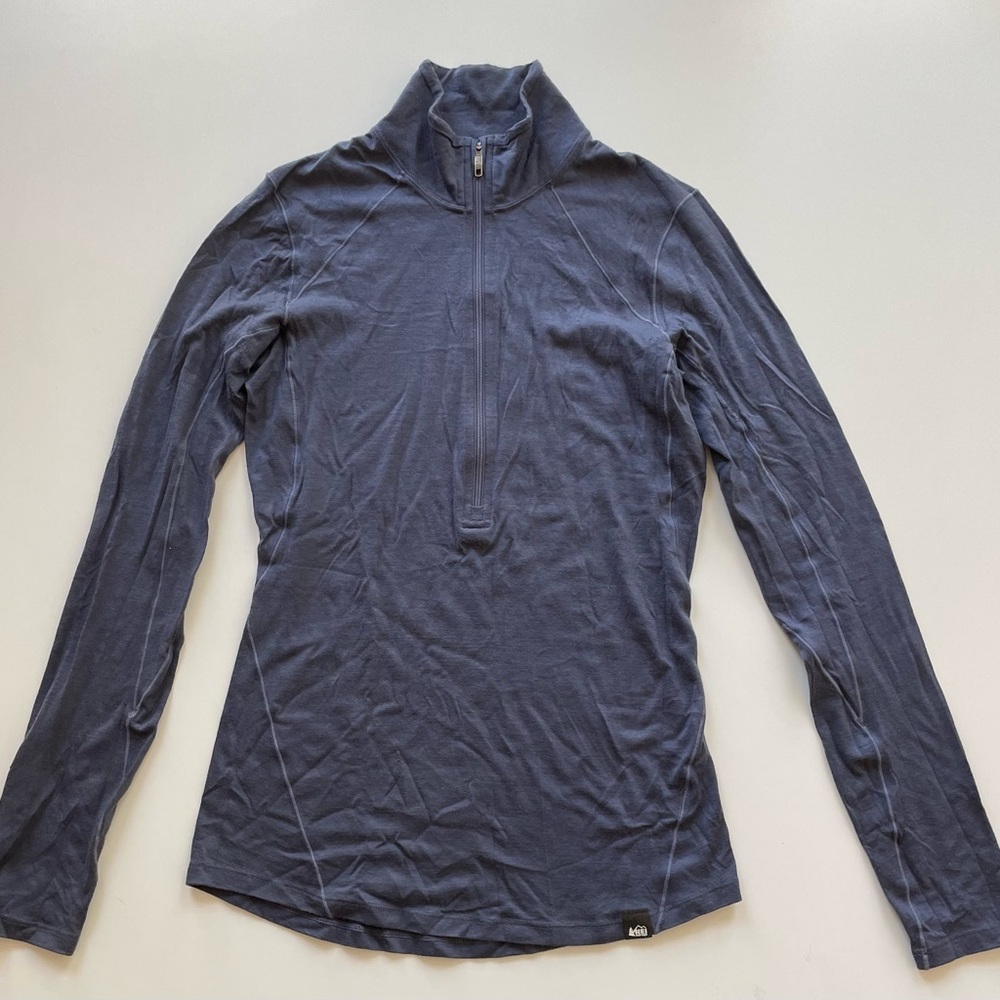 REI Dusty Purple Quarter-Zip Long Sleeve Merino Mid-weight Base Layer